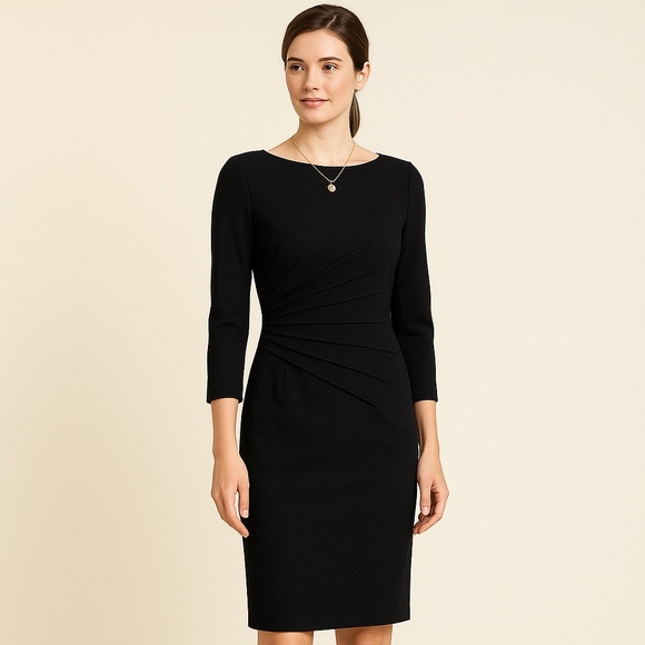Armani Collezioni Black Sheath  Dress  Made in Italy 🇮🇹 - Picture 2 of 12